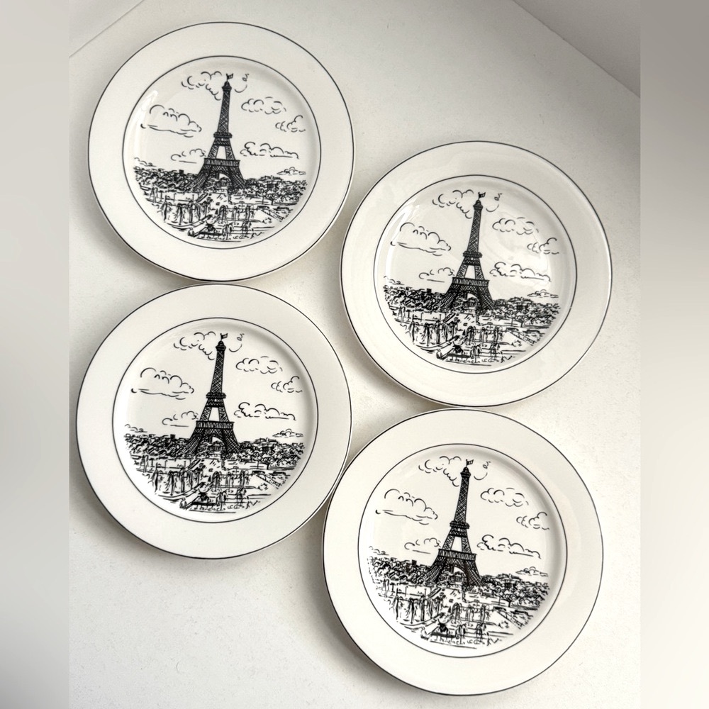 Mikasa Salad Plates Ultima+ Super Strong Fine China HK114 Parisian Scenes Design